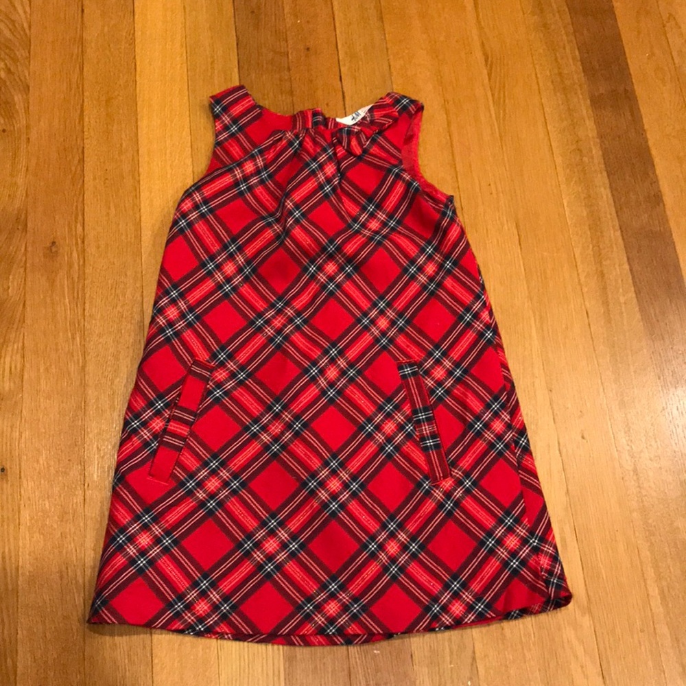 H&M girls holiday plaid dress. Size 5-6.